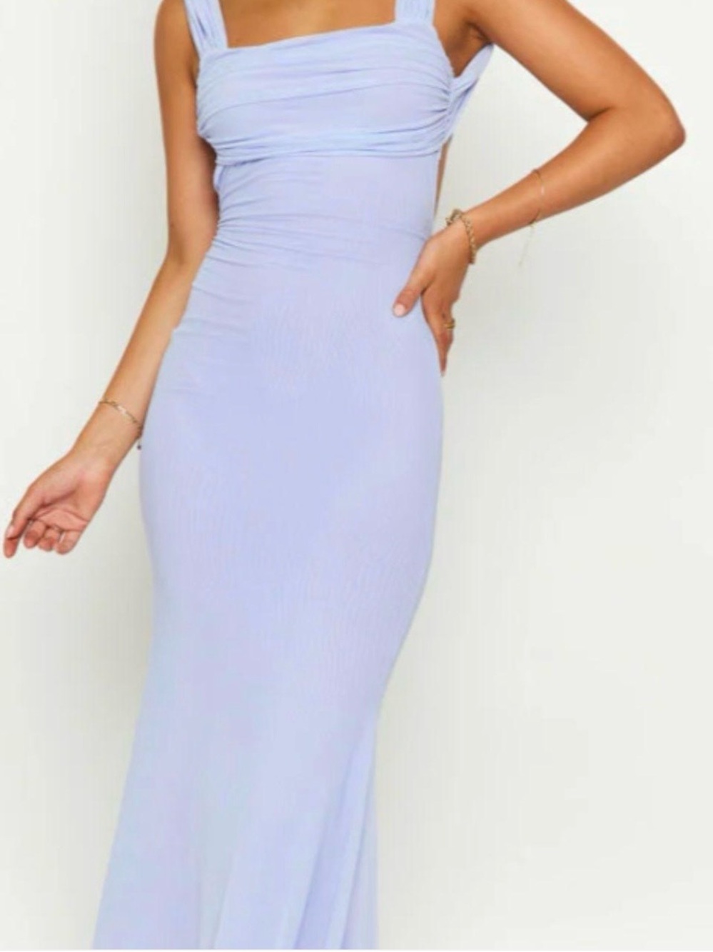 Beginning Boutique Lilac Square-Neck Maxi Dress